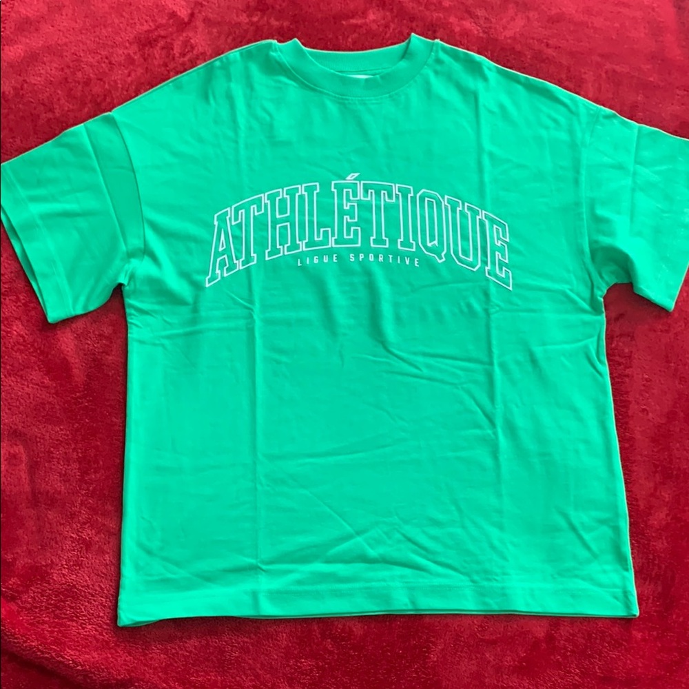 H&M Green Oversized Short Sleeve Tee Essential.